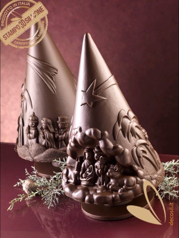 moule en silicone en forme de sapin de noel et nativité de jésus. Moule